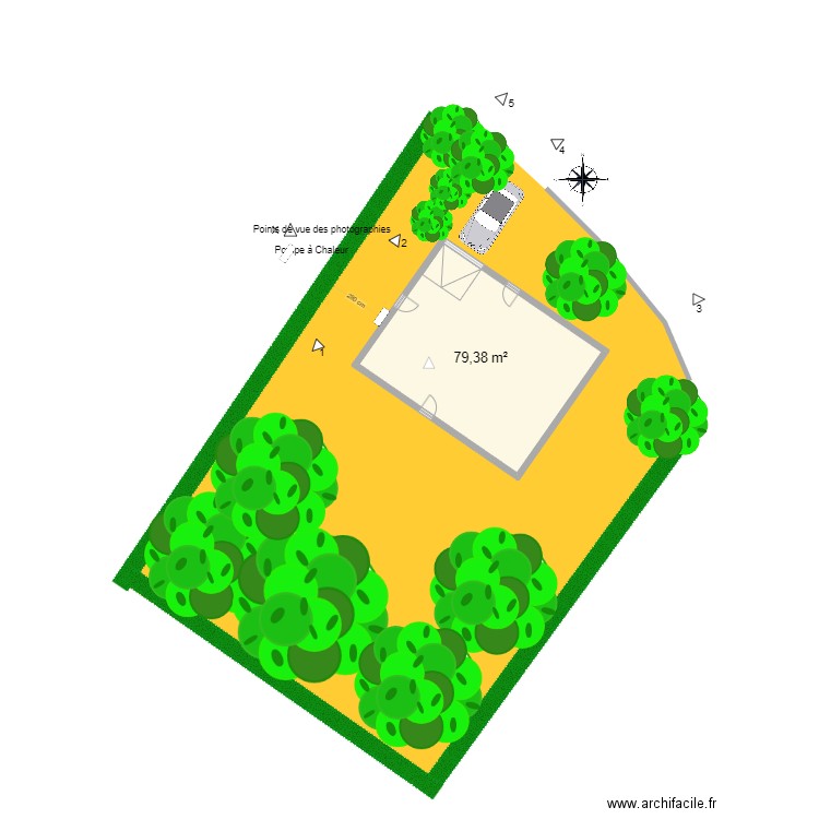 Plan de Masse Léa_Après. Plan de 1 pièce et 79 m2