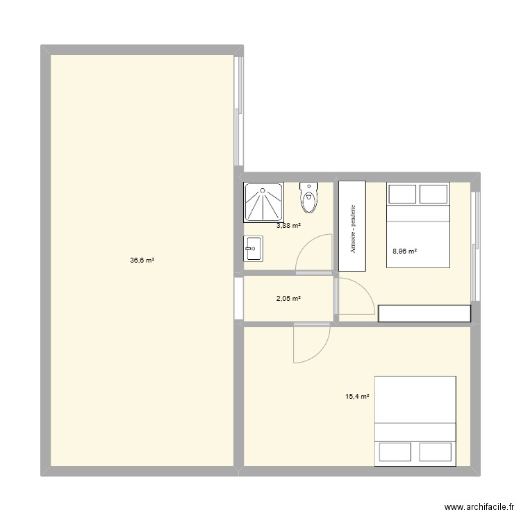 MAISON 2. Plan de 5 pièces et 67 m2