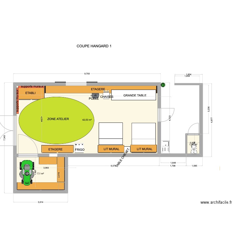  HANGARD 8. Plan de 3 pièces et 51 m2