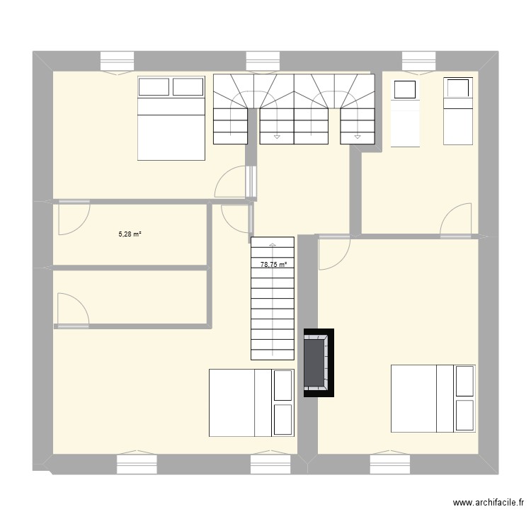 etage der 2. Plan de 2 pièces et 84 m2