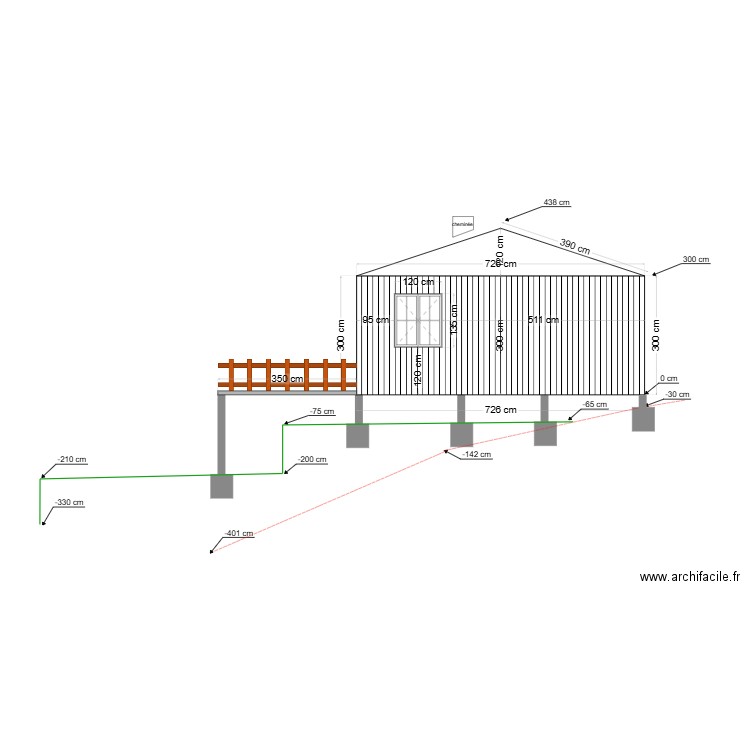 plan facade O. Plan de 0 pièce et 0 m2