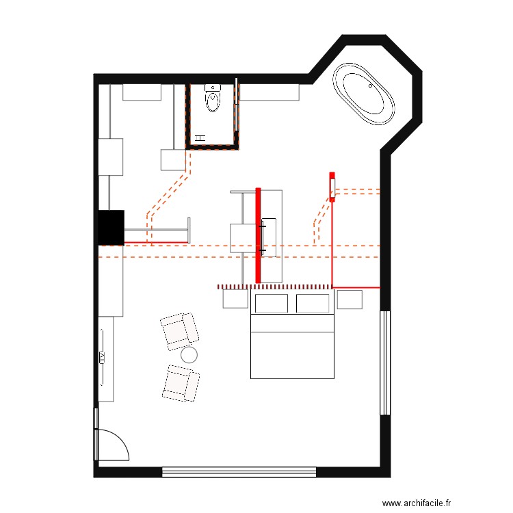 Trudel suite2. Plan de 2 pièces et 68 m2