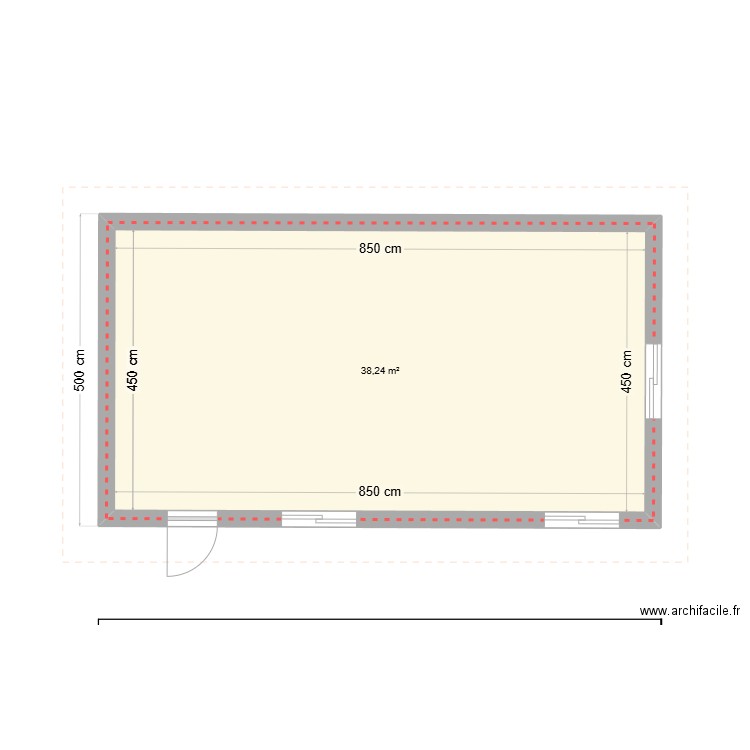 BATIMENT_HERVE. Plan de 1 pièce et 38 m2