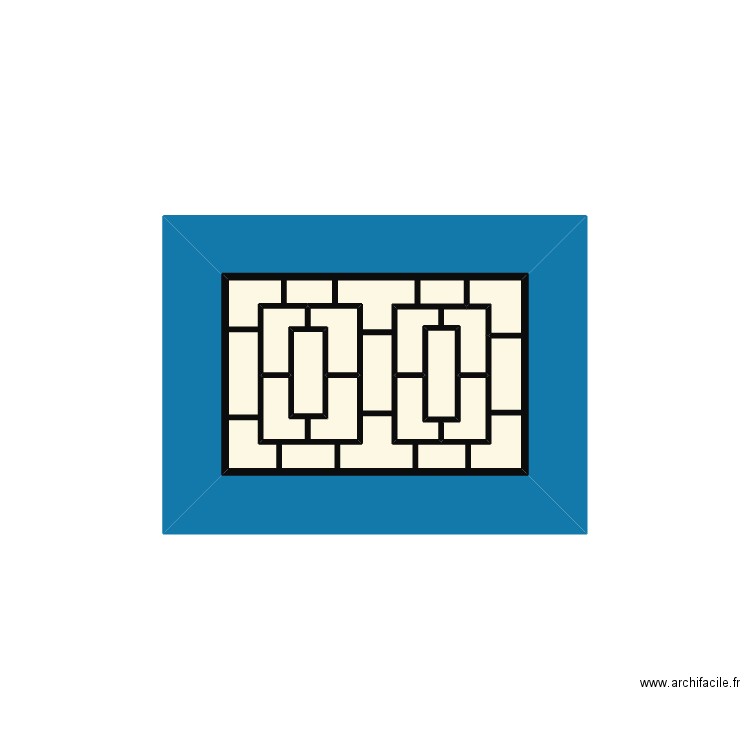 fenetre 105x1600mm. Plan de 8 pièces et 4 m2