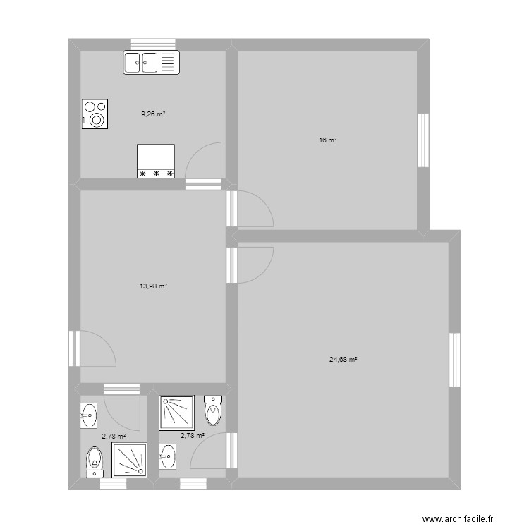 MAISON ELMA. Plan de 6 pièces et 69 m2