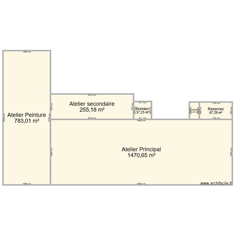 Flinois. Plan de 6 pièces et 2633 m2