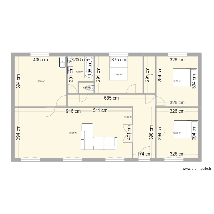 Capifrance. Plan de 13 pièces et 220 m2