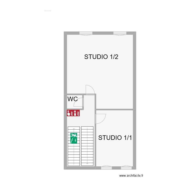 Etaga 1-3. Plan de 4 pièces et 71 m2