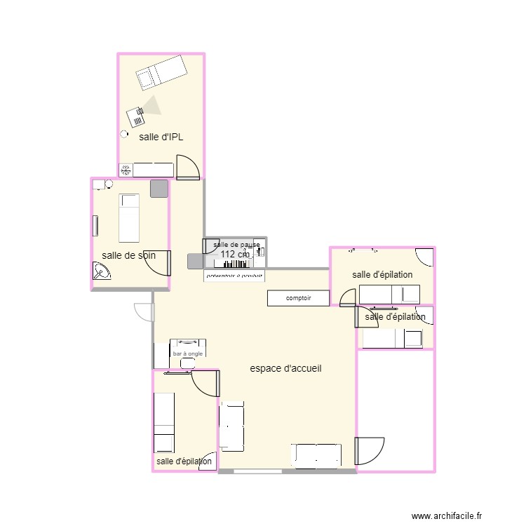 bodyminute. Plan de 7 pièces et 25 m2