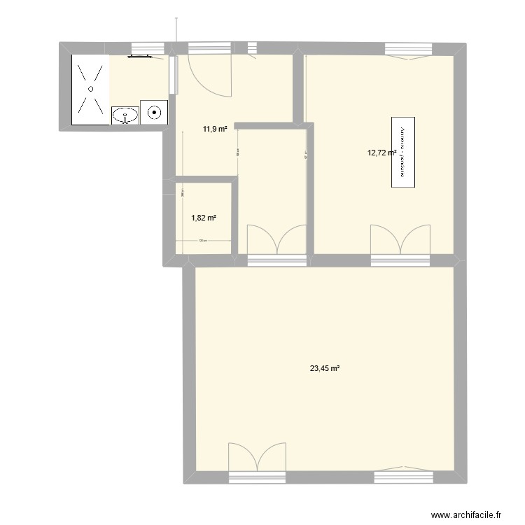 CAPITOU 22.02.2025. Plan de 4 pièces et 50 m2