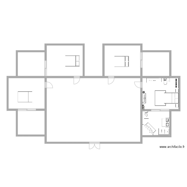 maison coloc. Plan de 9 pièces et 225 m2