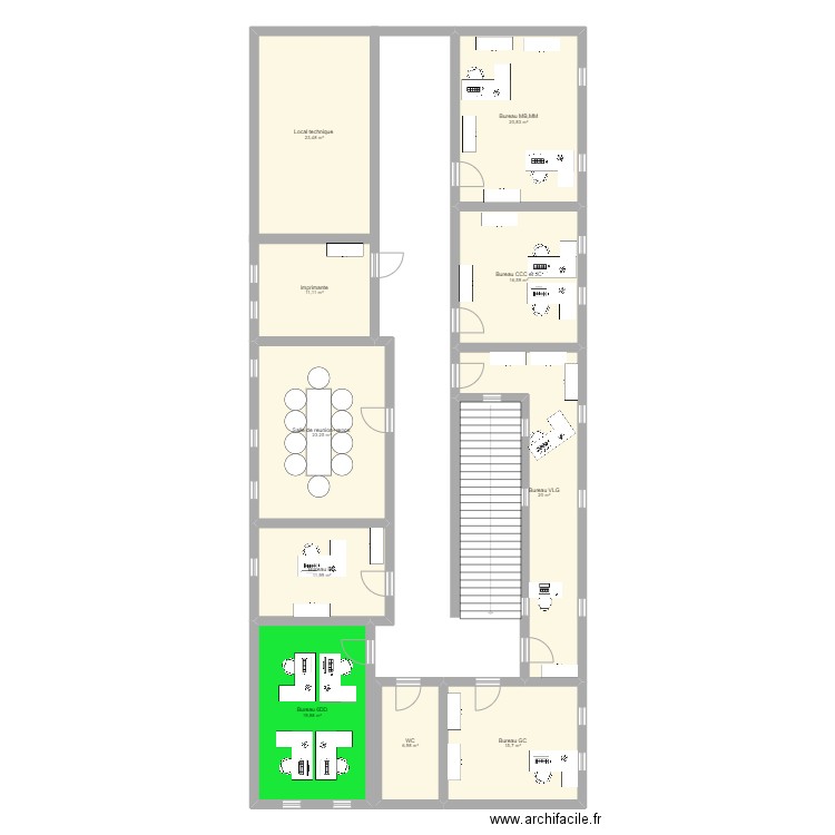 CTCPA V1. Plan de 10 pièces et 170 m2