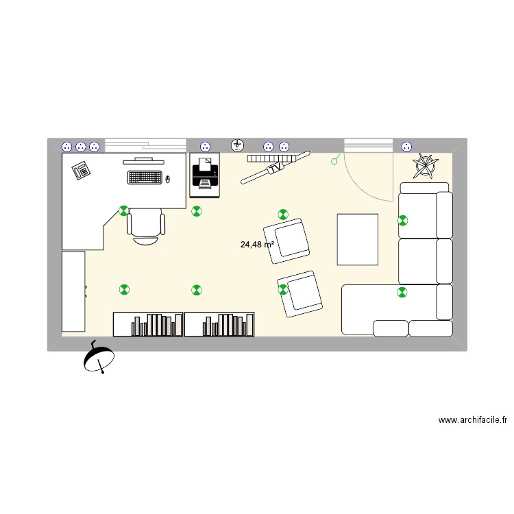 PLAN 2 BASS. Plan de 1 pièce et 24 m2