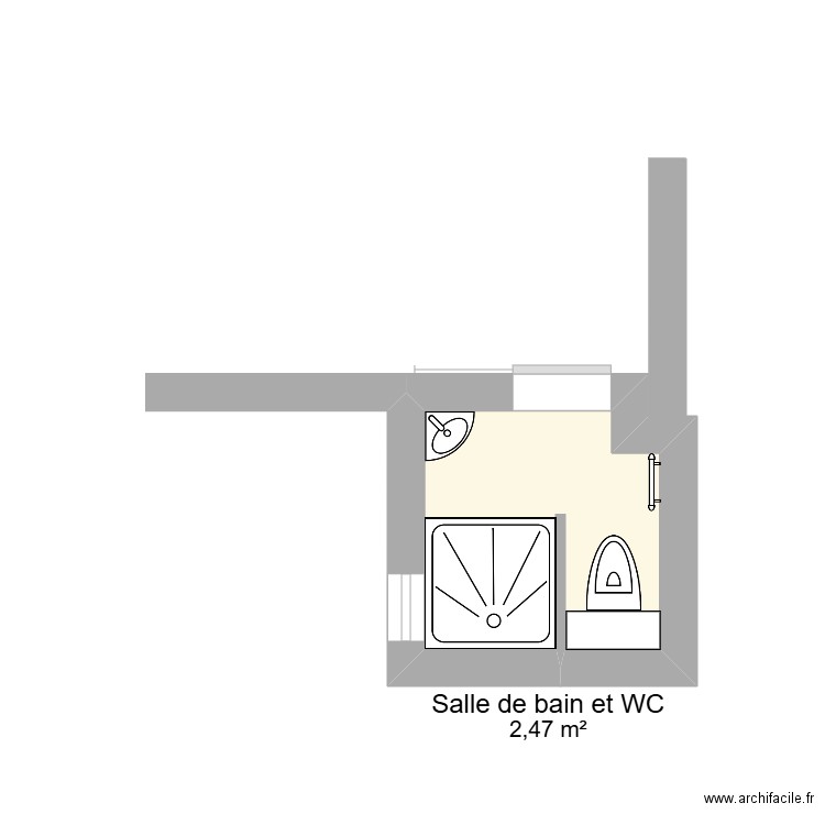 FRIZZI Projet. Plan de 1 pièce et 2 m2