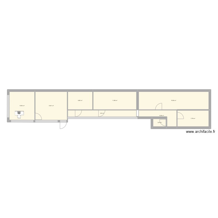 plan de base. Plan de 9 pièces et 84 m2