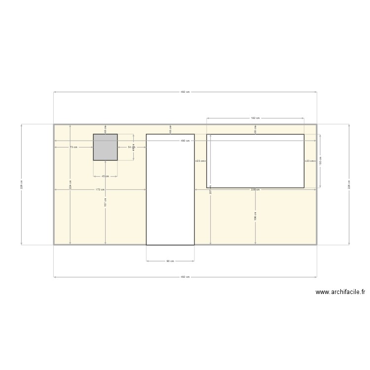 Pool House. Plan de 1 pièce et 11 m2