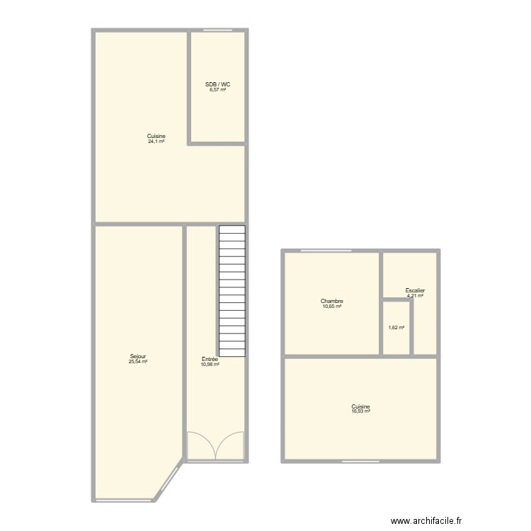 HURET. Plan de 9 pièces et 104 m2