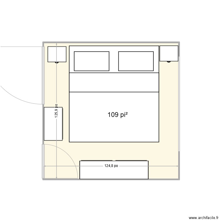 Master des tannants. Plan de 1 pièce et 10 m2