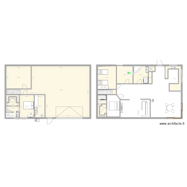 MAISON. Plan de 18 pièces et 195 m2