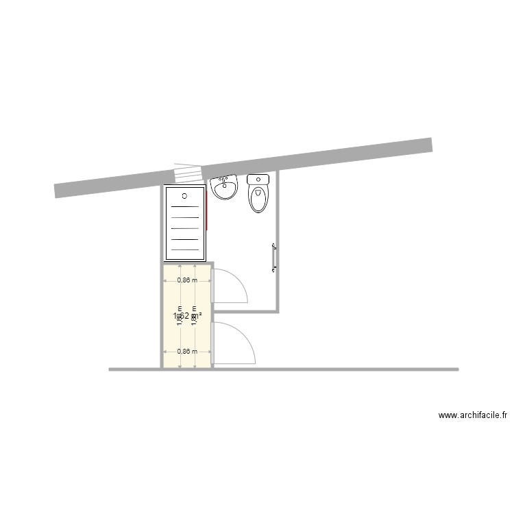 FREIDEL. Plan de 1 pièce et 2 m2