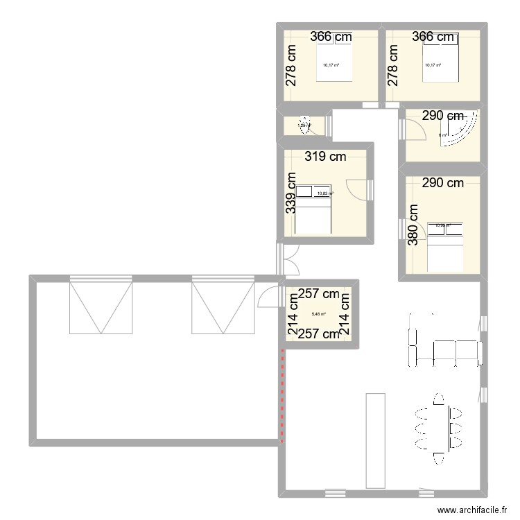 maison val. Plan de 7 pièces et 55 m2