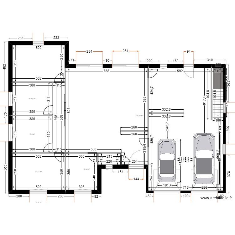 PLAN MAISON intérieur 05/09. Plan de 6 pièces et 229 m2