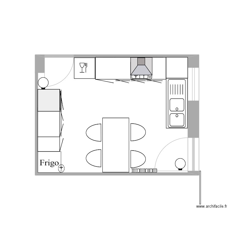 Cuisine. Plan de 0 pièce et 0 m2