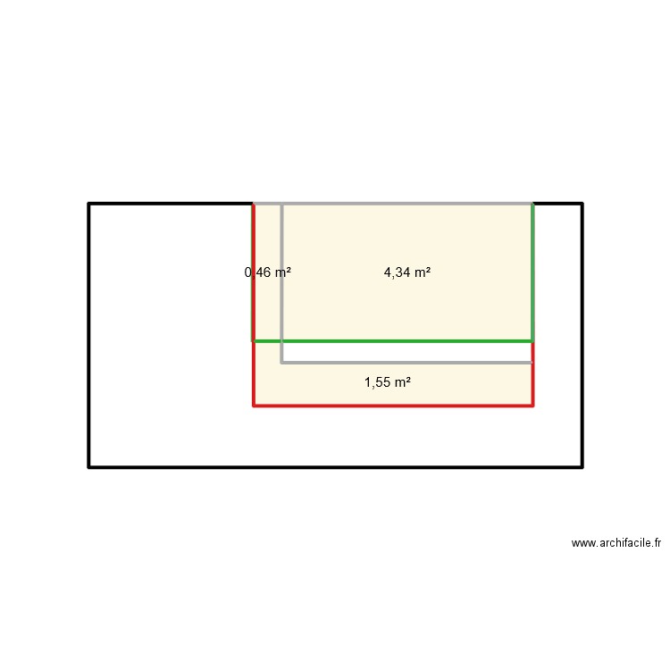 cabanon2. Plan de 3 pièces et 6 m2