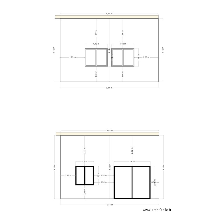 Côté. Plan de 0 pièce et 0 m2