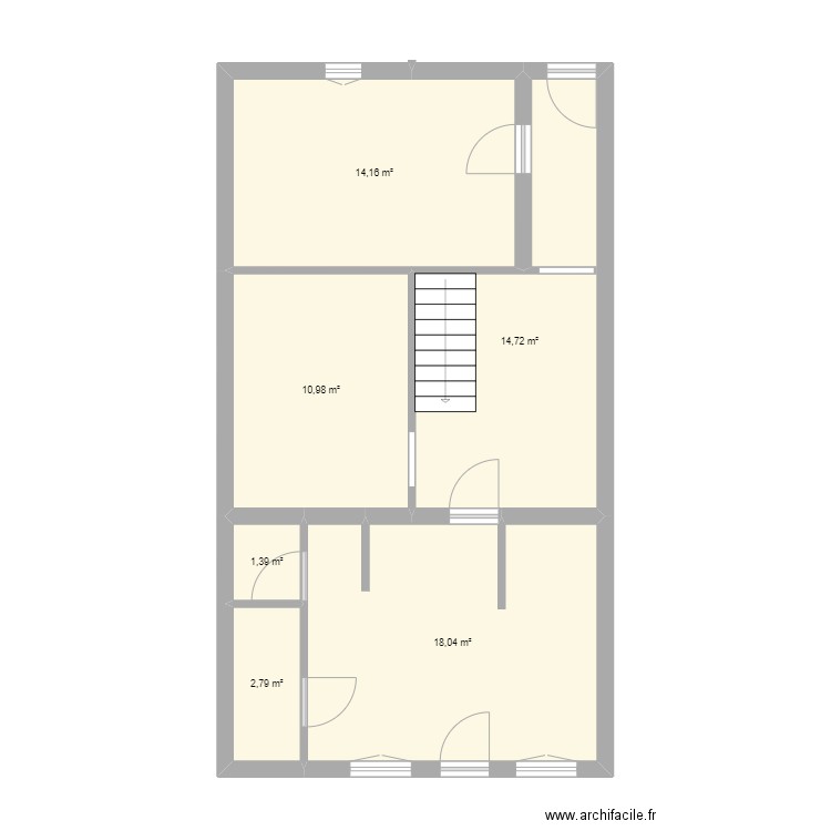 Talence actuel. Plan de 6 pièces et 62 m2