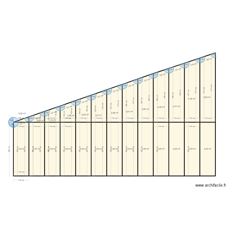 pignon 30 bardage 115 cm. Plan de 26 pièces et 97 m2