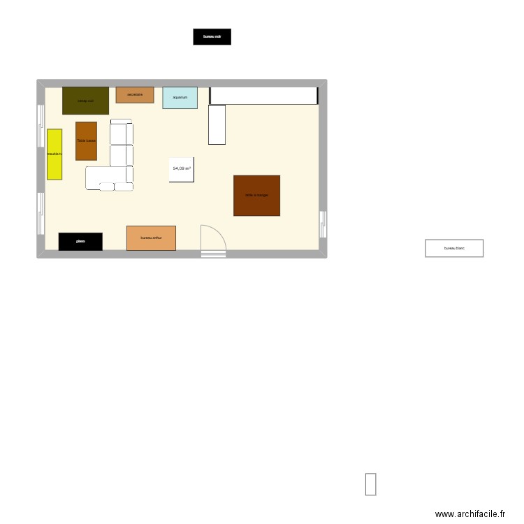 chez ouam 2. Plan de 1 pièce et 54 m2