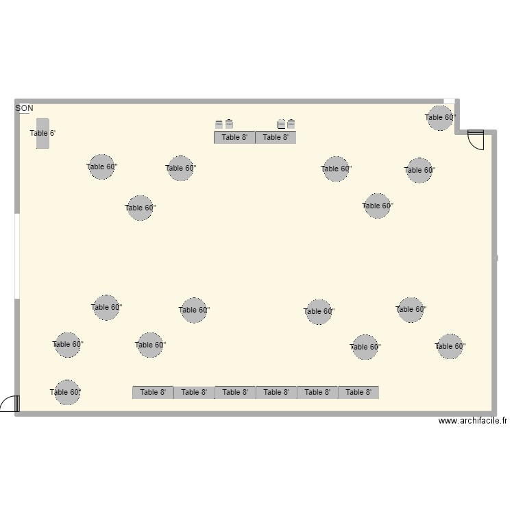 Salle Mariage. Plan de 1 pièce et 509 m2