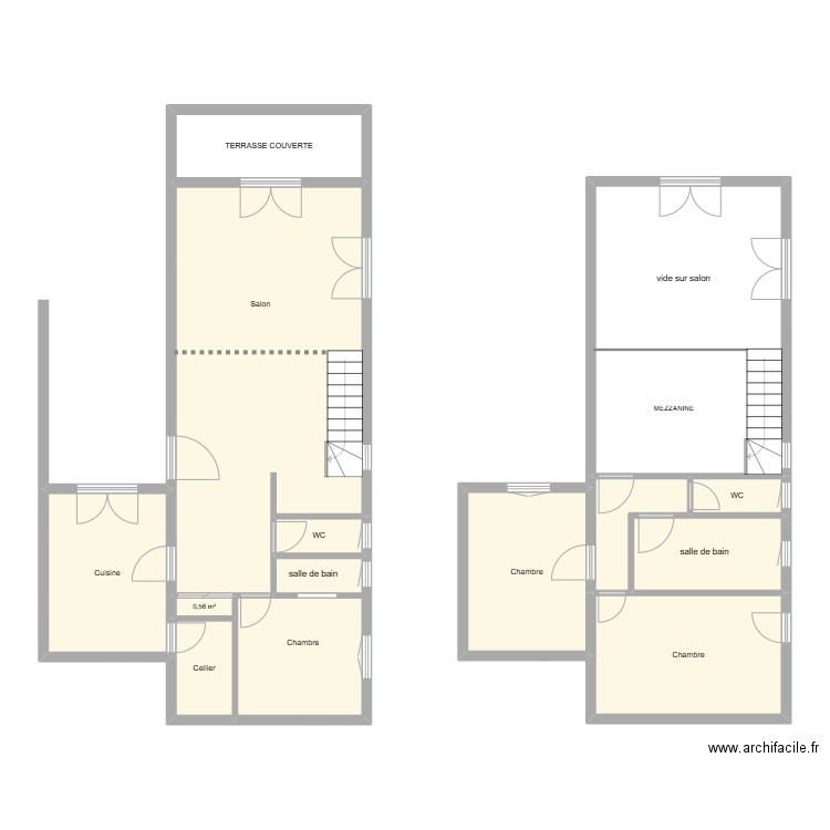 51421. Plan de 13 pièces et 127 m2