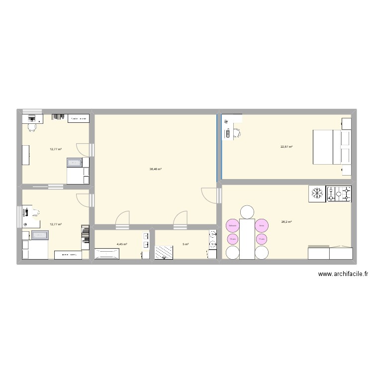 maison anna ibti. Plan de 7 pièces et 121 m2