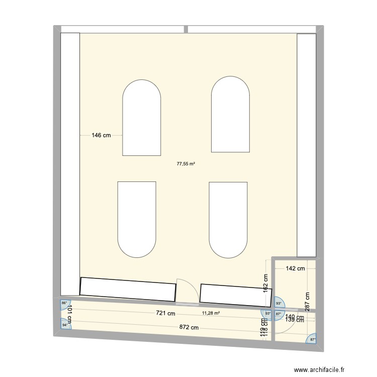 MAGASIN COCOTTE AND CO. Plan de 2 pièces et 89 m2