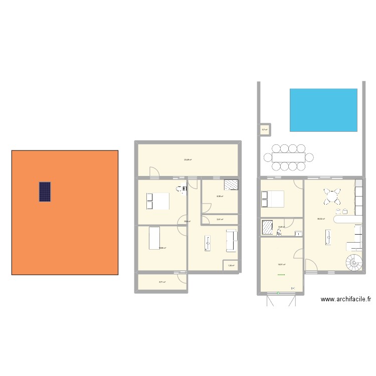 maison v1. Plan de 11 pièces et 167 m2