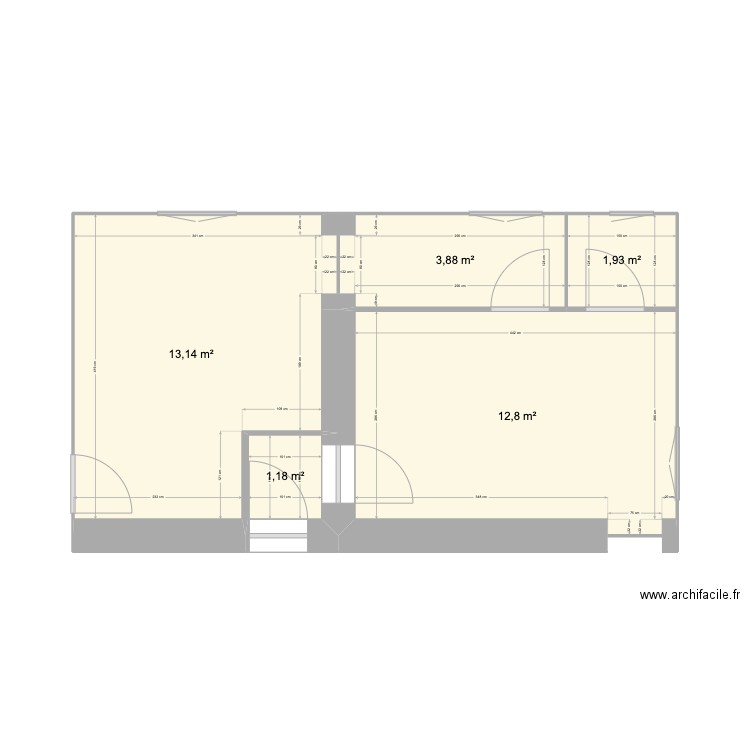 2P-PARM. Plan de 5 pièces et 33 m2