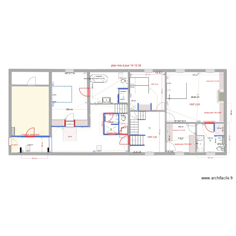 étage DROITE DEF 14 12 24. Plan de 8 pièces et 79 m2