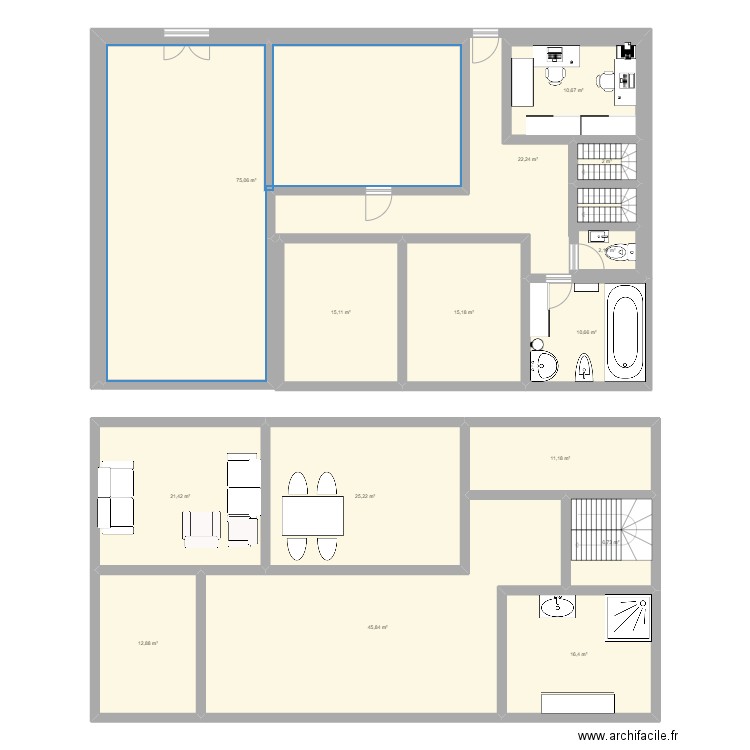 ma maison. Plan de 15 pièces et 315 m2