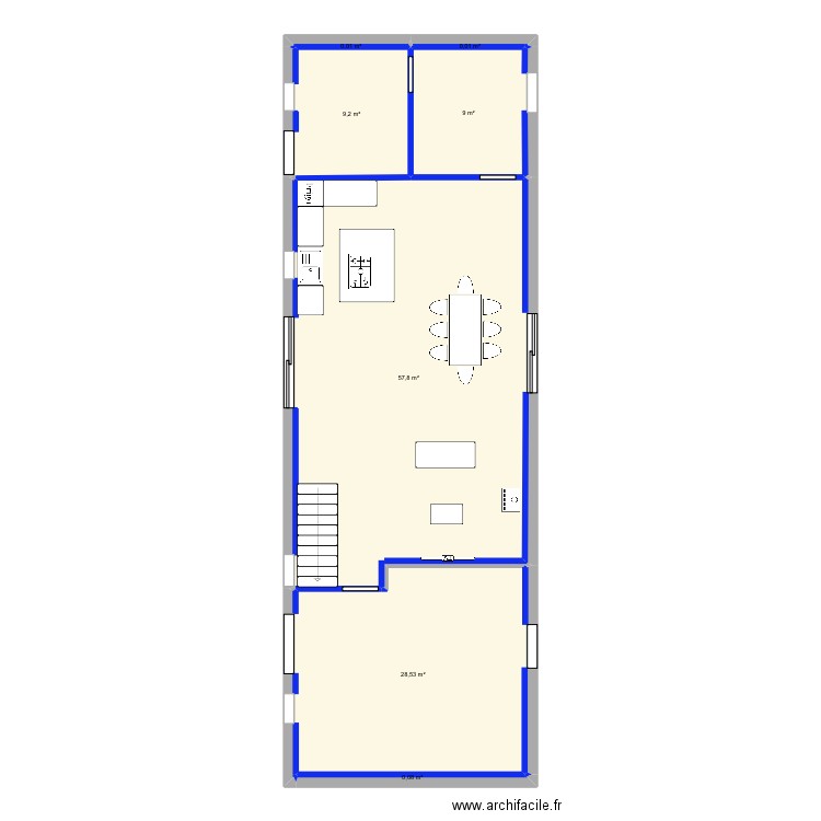 Maison plan1. Plan de 7 pièces et 105 m2