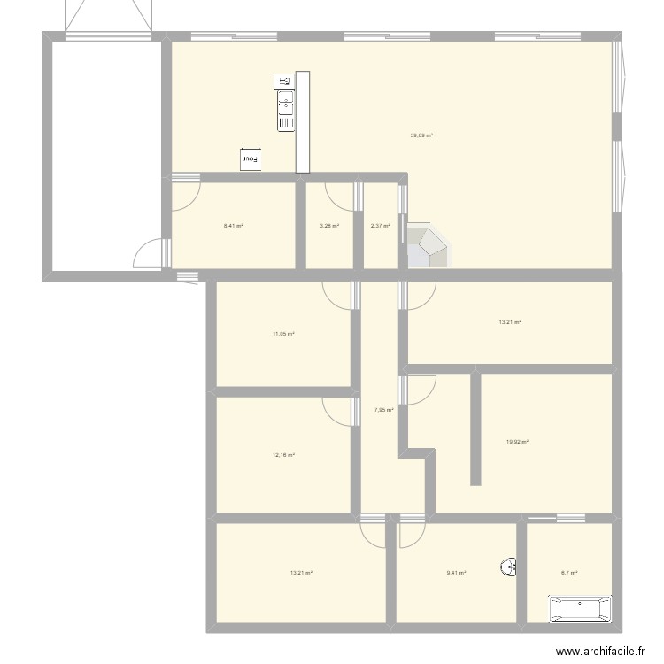 mon plan . Plan de 12 pièces et 168 m2