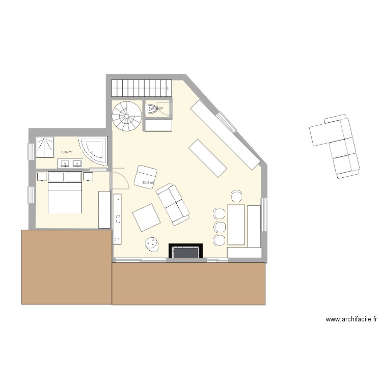 plan 1. Plan de 3 pièces et 80 m2