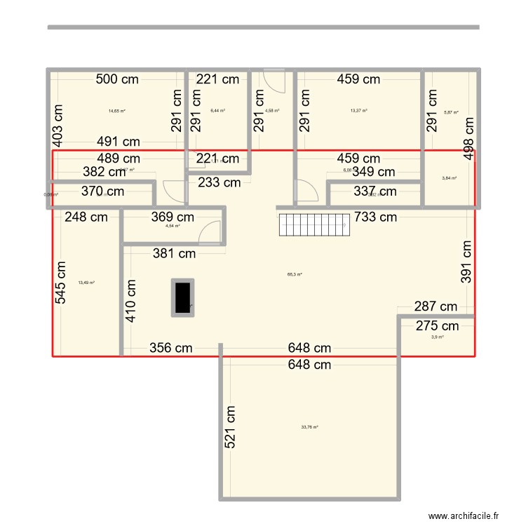 bernadette 2etage. Plan de 18 pièces et 193 m2