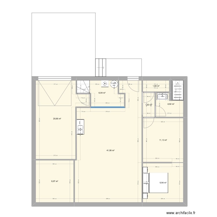 Test. Plan de 9 pièces et 108 m2