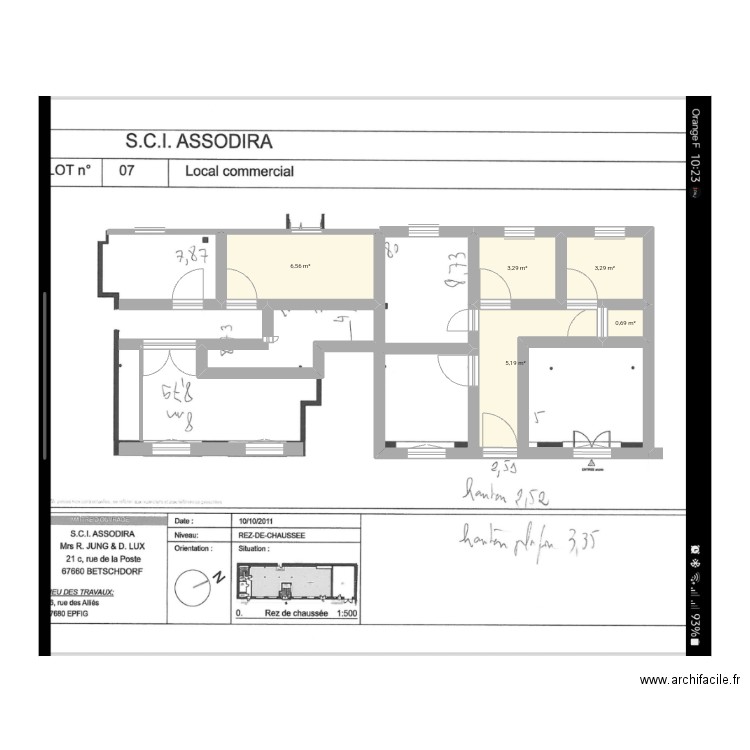 Epfig nu. Plan de 5 pièces et 19 m2