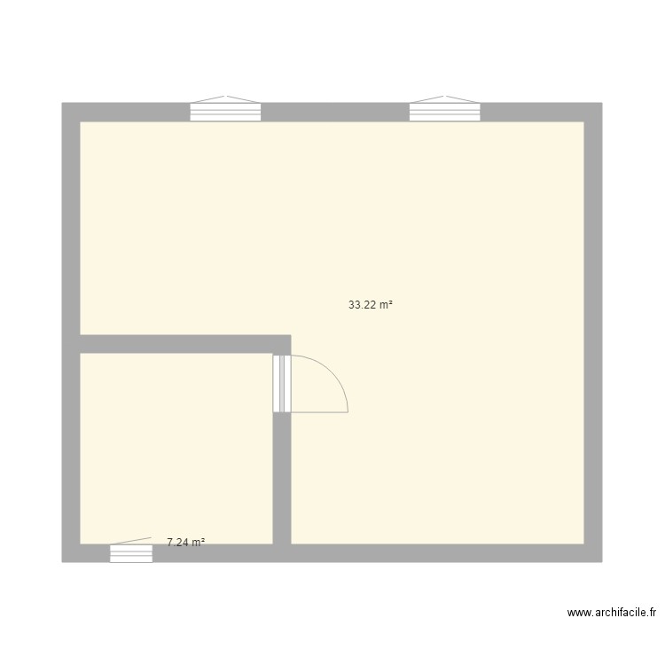 orly plan. Plan de 2 pièces et 40 m2