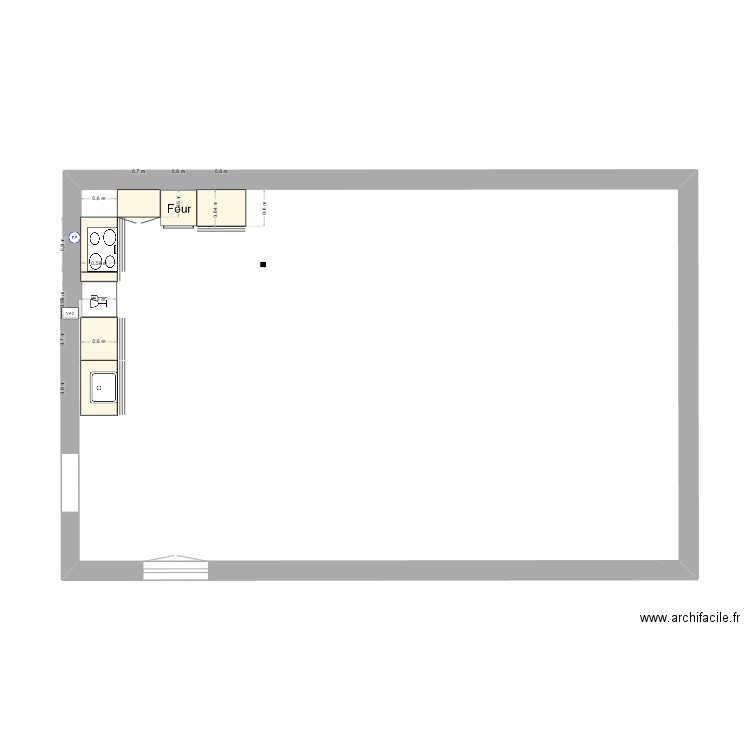 projet cuisine AG. Plan de 1 pièce et 2 m2