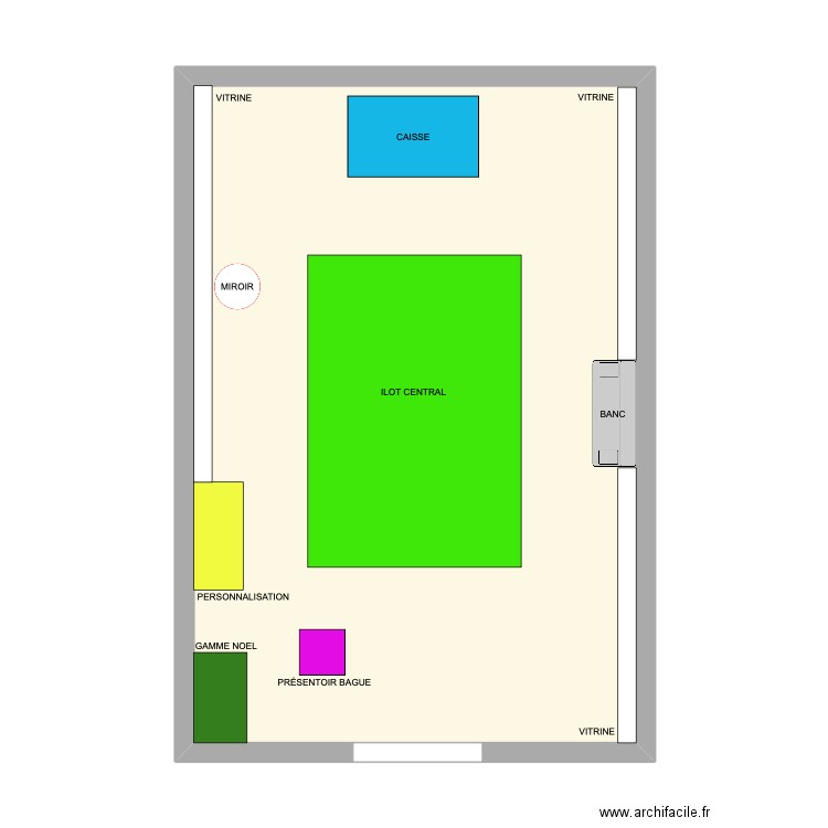 Pandora . Plan de 1 pièce et 50 m2