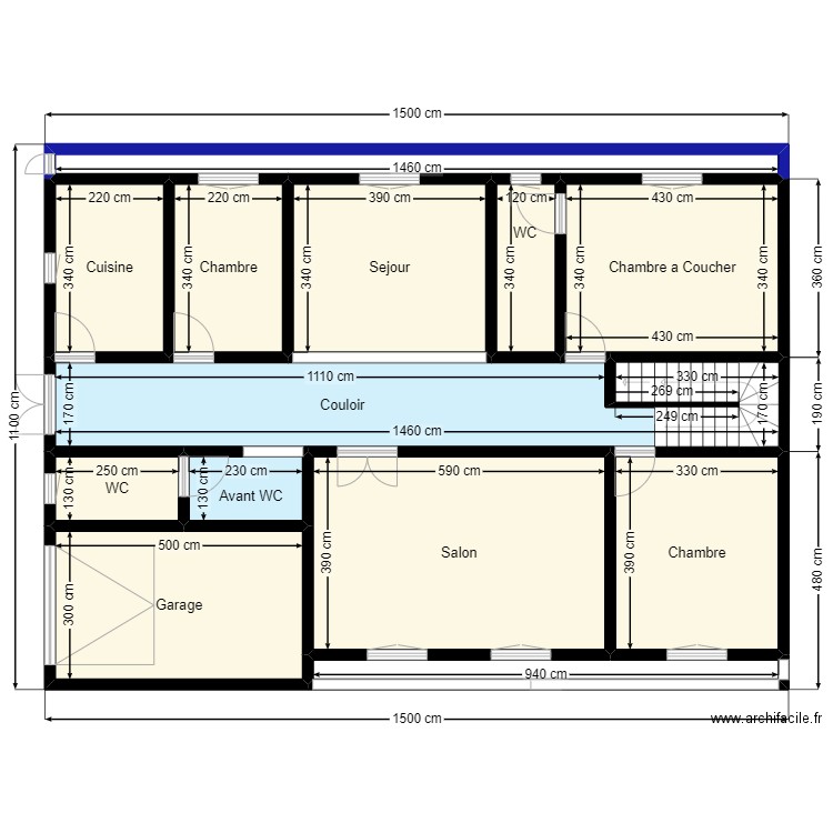 plan 15mx11m Client 27 58 10 53. Plan de 13 pièces et 138 m2